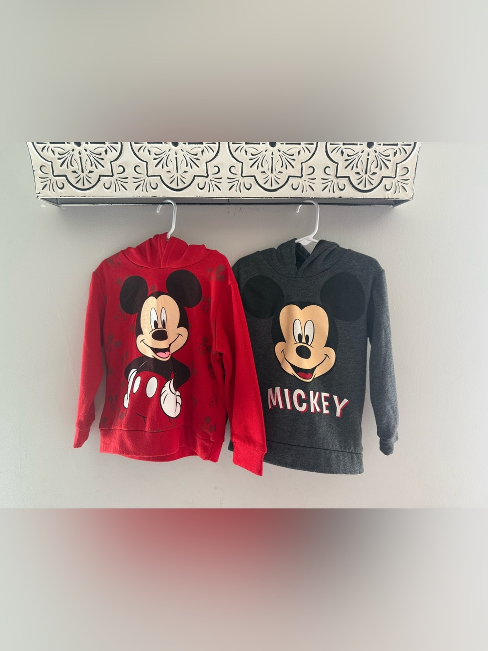 Disney Mickey Mouse Hoodies in Red and Charcoal